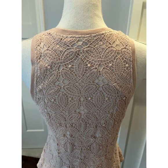 Sundance Sleeveless Top With Crochet Overlay Blush Women's Size Small - Picture 11 of 12